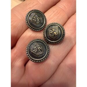 Antique Metal Shank Buttons Vintage Look Ornate Design Price is Per Button‎